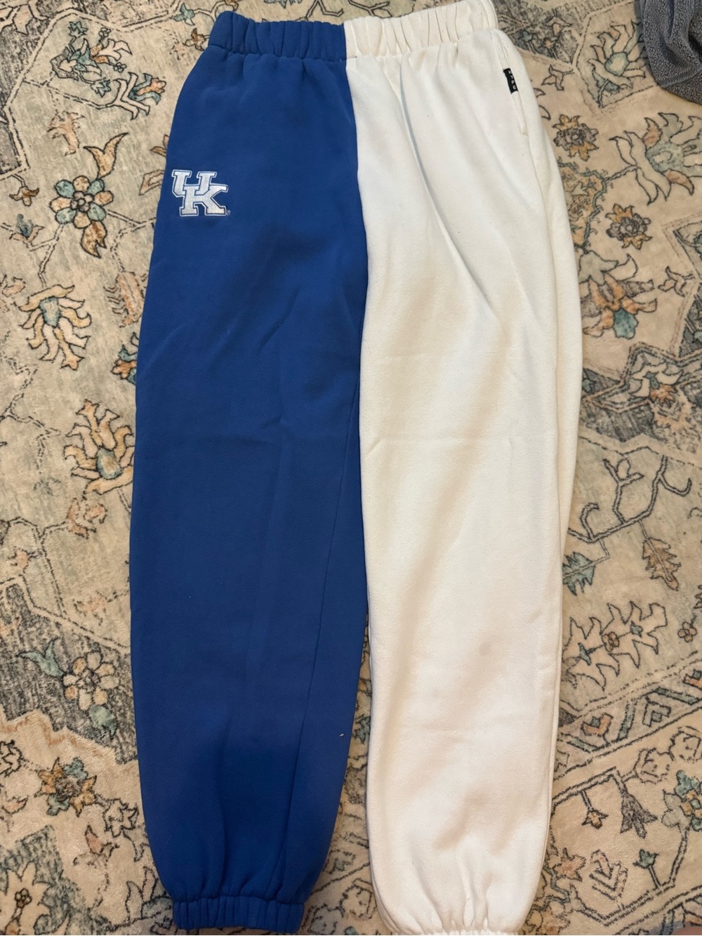 Two-Tone Blue and White Joggers with UK Logo